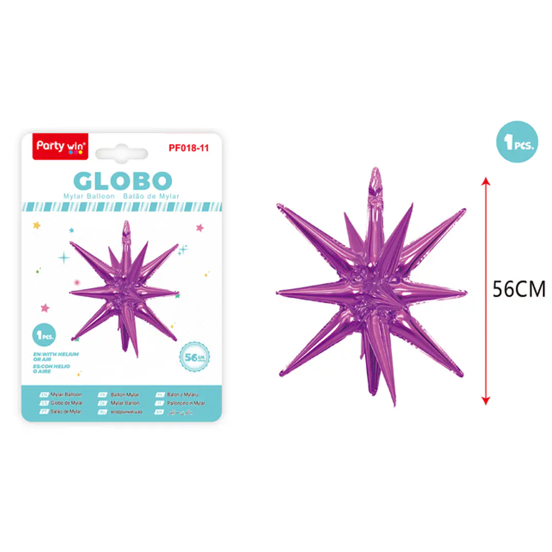 Globo Metal Estrella Explosiva Fucsia 56Cm 1