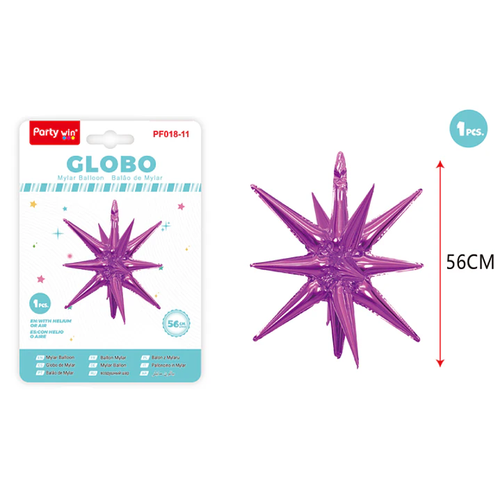 Globo Metal Estrella Explosiva Fucsia 56Cm 1