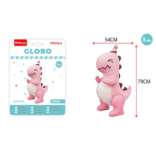 Globo Metalizado Vertical Dinosaurio Azul 79x54Cm
