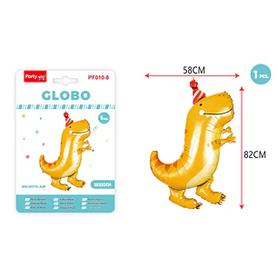 Globo Metalizado Vertical Dinosaurio Azul 63x87Cm