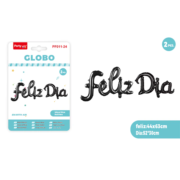 Globos Metal Feliz Dia Negro 2 Unidades 1