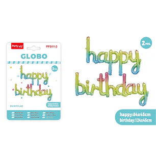Globos Metal Happy Birthday Degradado 2 Unidades
