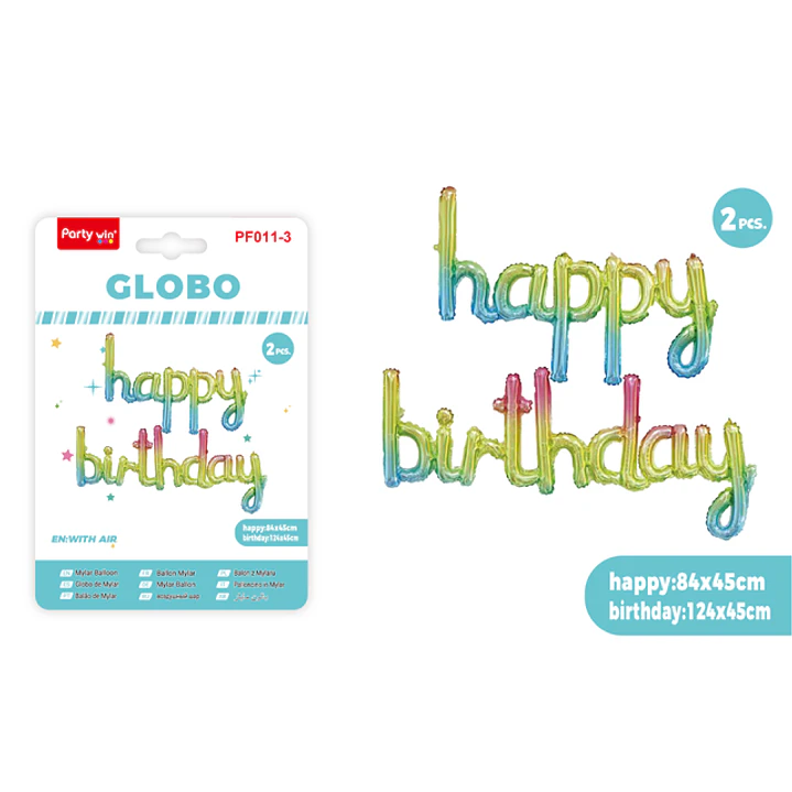 Globos Metal Happy Birthday Degradado 2 Unidades 1