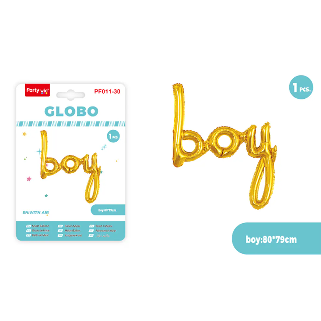Globo Metal Boy Dorado 1