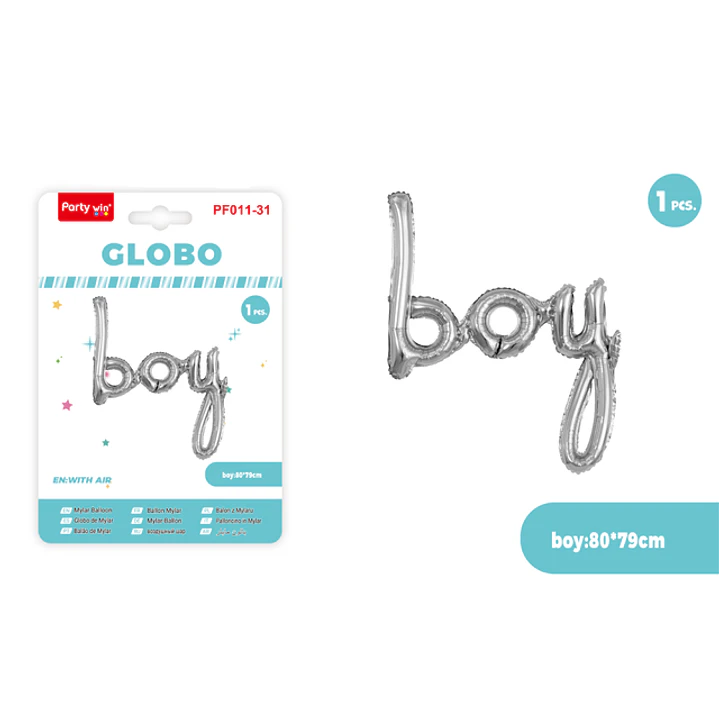 Globo Metal Boy Plateado 1