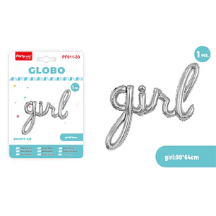 Globo Metalizado Girl Plateado