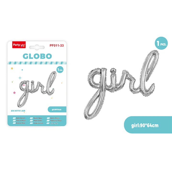 Globo Metal Girl Plateado 1