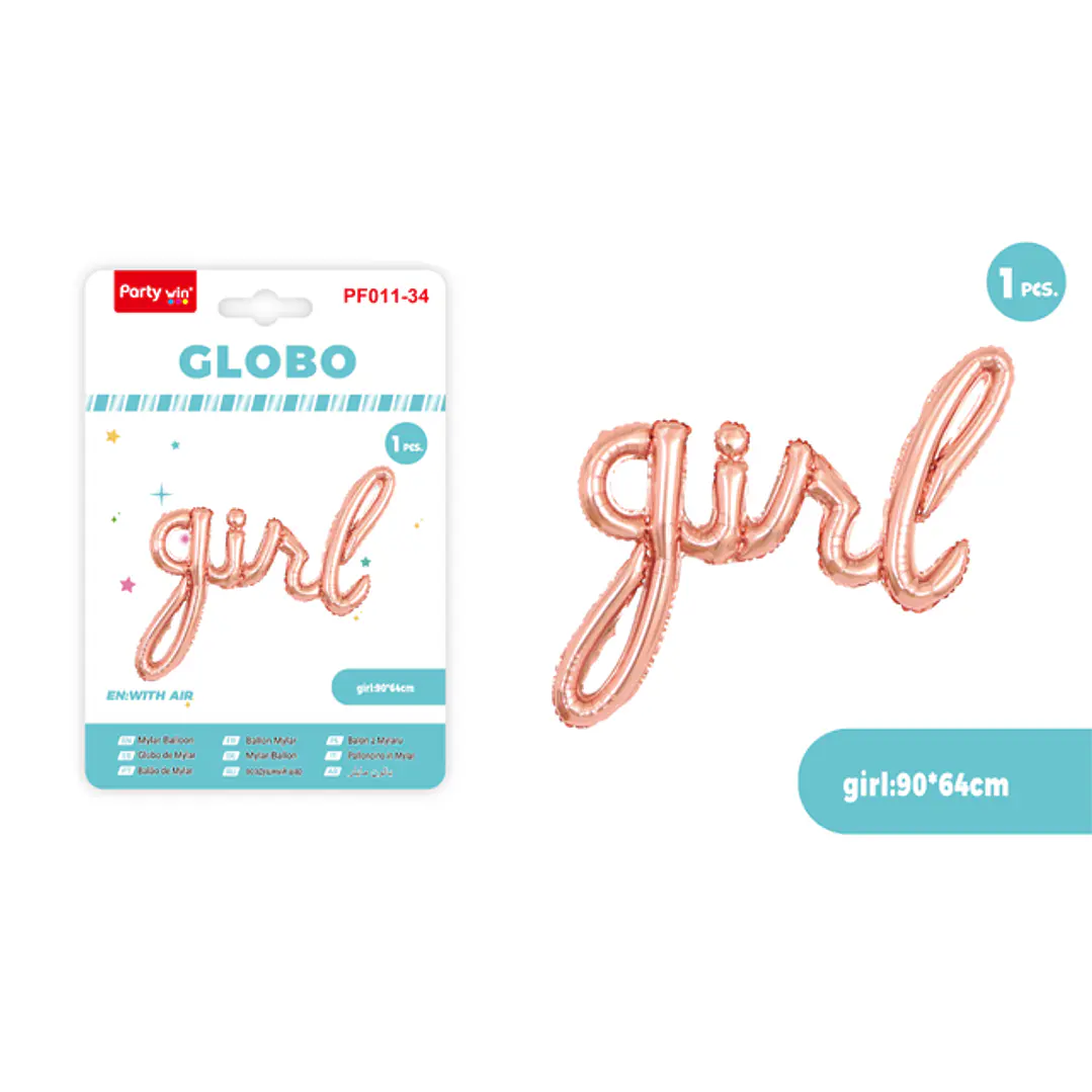 Globo Metal Girl Rosadorado 1