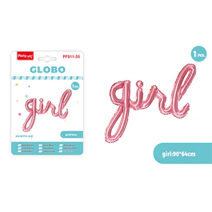 Globo Metalizado Girl Rosado