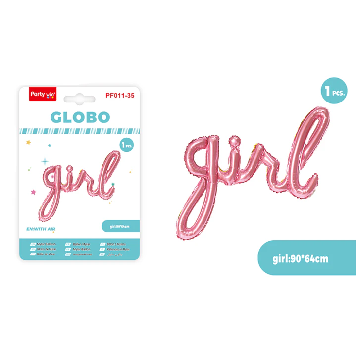 Globo Metal Girl Rosado 1
