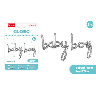 Globos Metal Baby Boy Plateado 2 Unidades