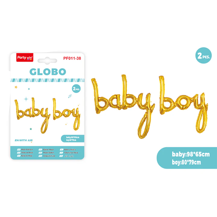 Globos Metal Baby Boy Dorado 2 Unidades 1