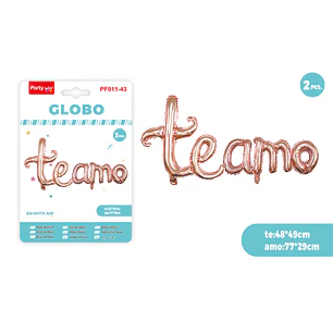 Globos Metal Te Amo Rosadorado 2 Unidades