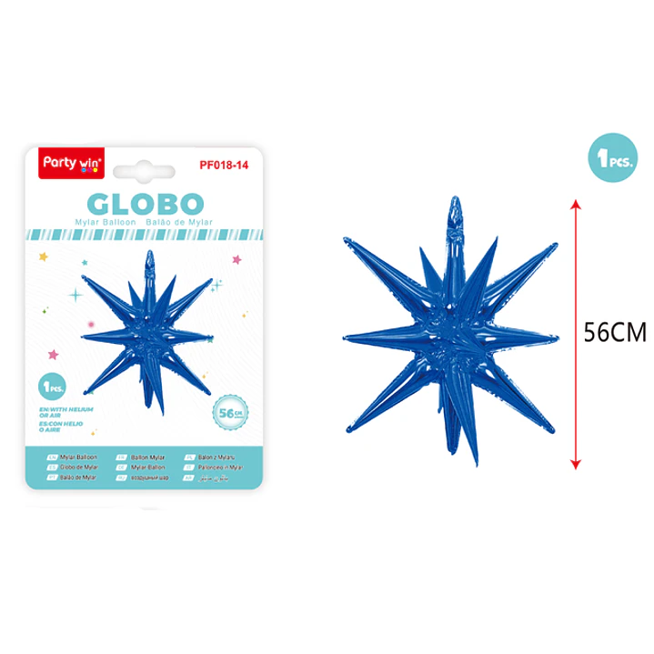 Globo Metal Estrella Explosiva Azul 56Cm 1