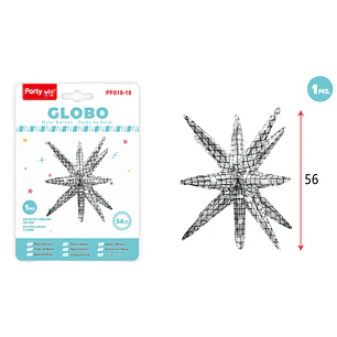Globo Metalizado Estrella Explosiva Plateado 56Cm