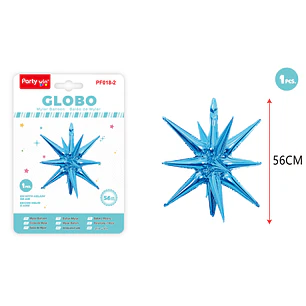 Globo Metalizado Estrella Explosiva Celeste 56Cm