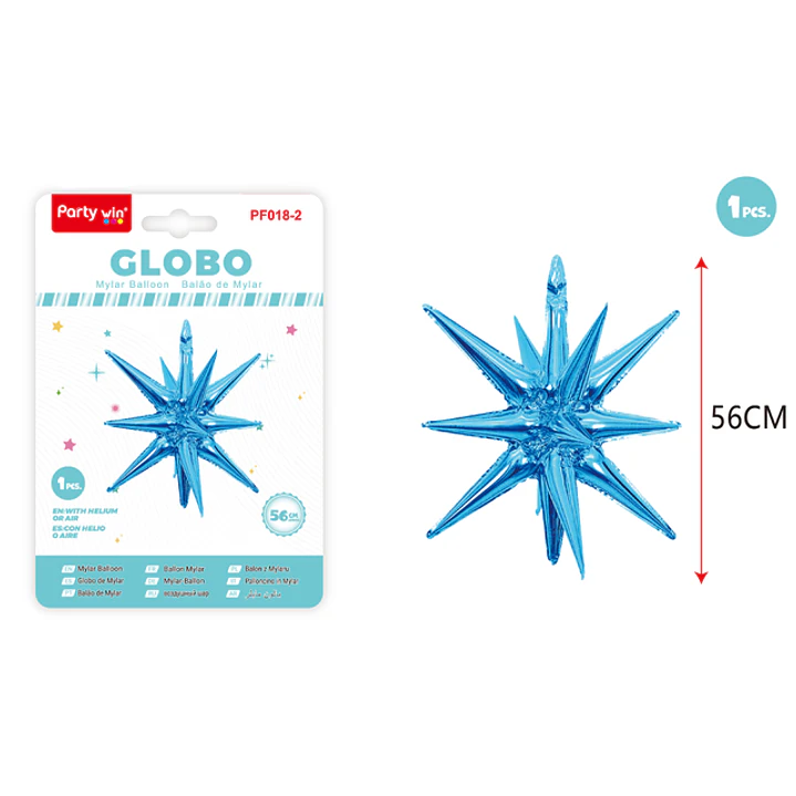 Globo Metal Estrella Explosiva Celeste 56Cm 1