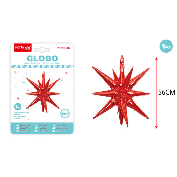Globo Metal Estrella Explosiva Rojo 56Cm 1