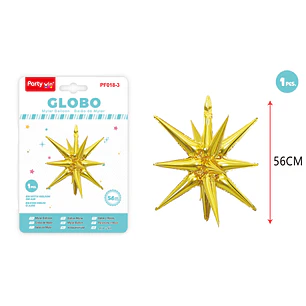 Globo Metalizado Estrella Explosiva Dorado 56Cm