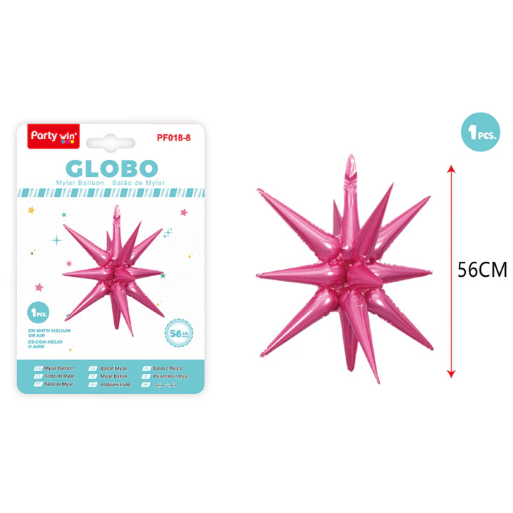 Globo Metal Estrella Explosiva Rosado 56Cm 1