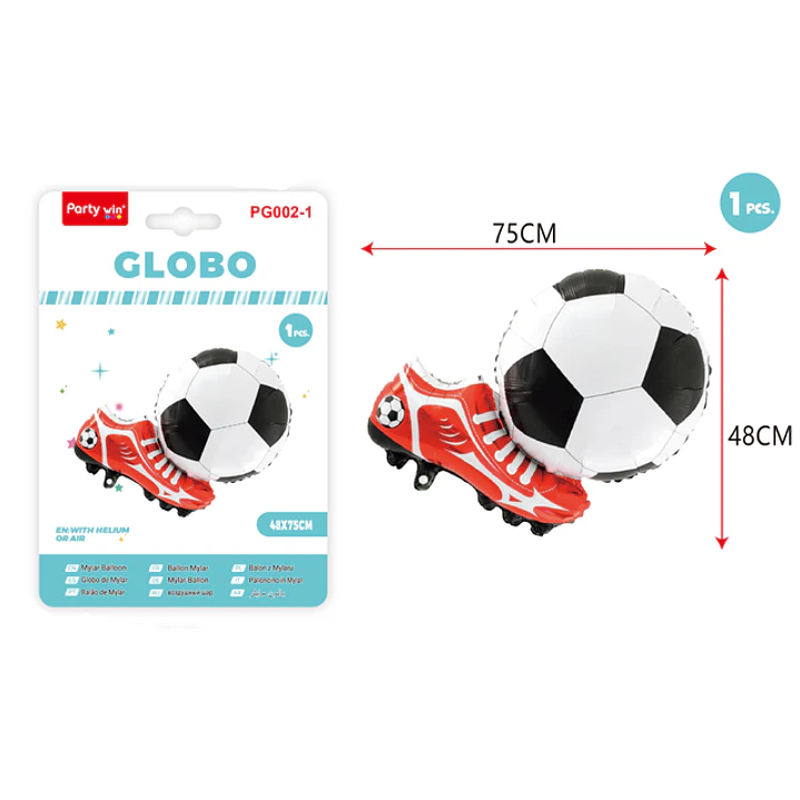 Globo Metal Jugar Futbol Rojo 48*75Cm 1