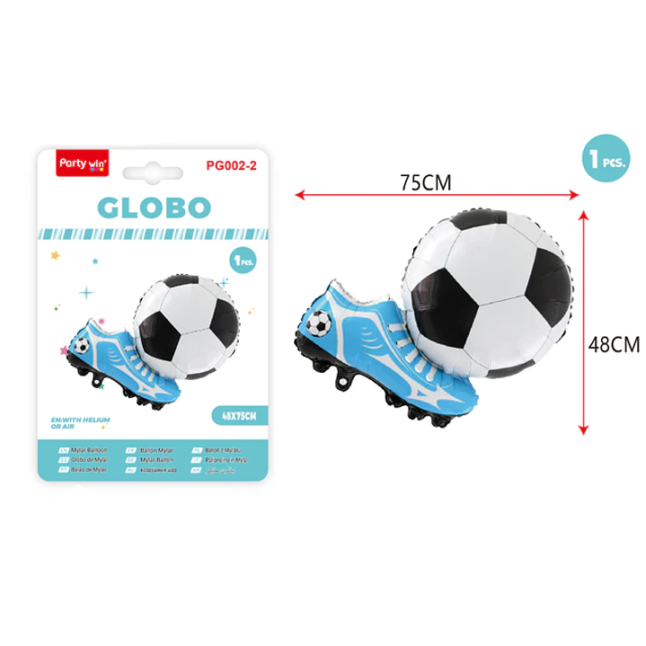 Globo Metal Jugar Futbol Azul 48*75Cm 1