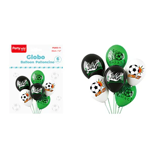 Globos Diseño Futbol 30Cm 6 Unidades