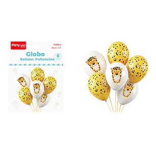 Globos Diseño Tigre 30Cm 6 Unidades