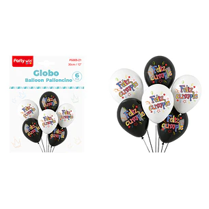 Globos Diseño Cumpleaños 30Cm 6 Unidades