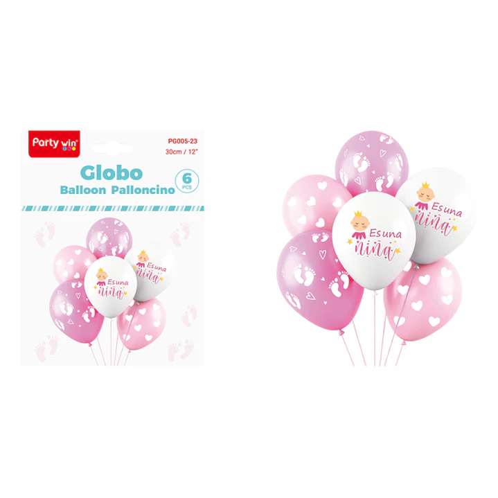 Globos Estampado Es Una Niña 30Cm 6 Unidades 1