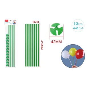 Varillas De Globo Verde 42Cm 12 Unidades