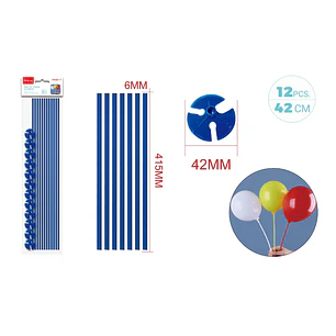 Varillas De Globo Azul 42Cm 12 Unidades