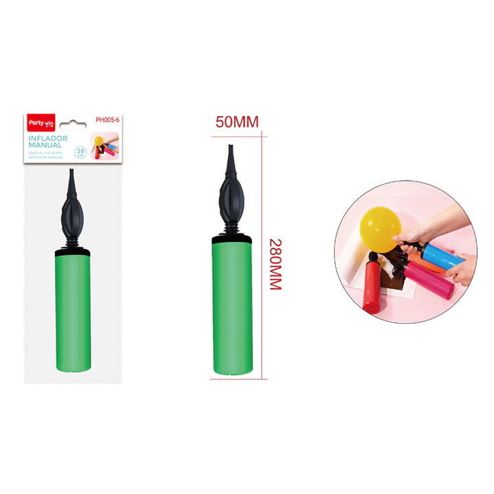 Inflador Manual Verde Claro 28Cm 1