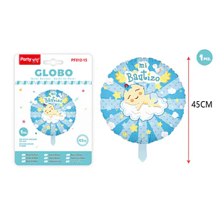 Globo Metalizado Mi Bautizo Niño 45Cm