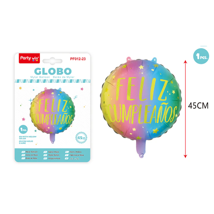 Globo Metal F.Cumple Degradado 45Cm 1