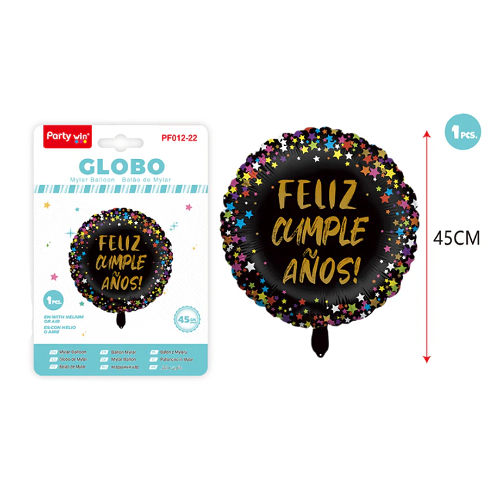 Globo Metal F.Cumle Negro 45Cm 1