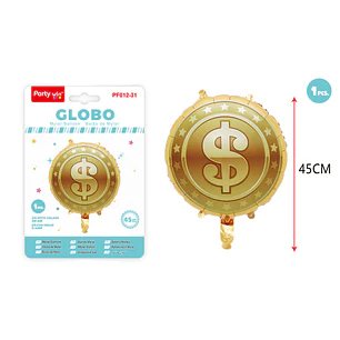 Globo Metalizado Moneda Dólar 45Cm