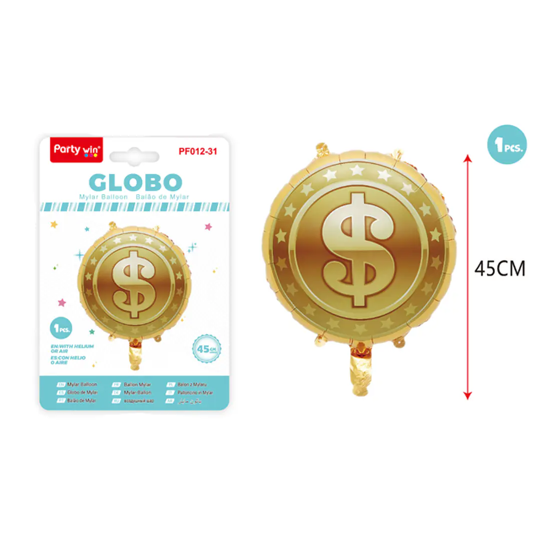 Globo Metal Moneda Dólar 45Cm 1