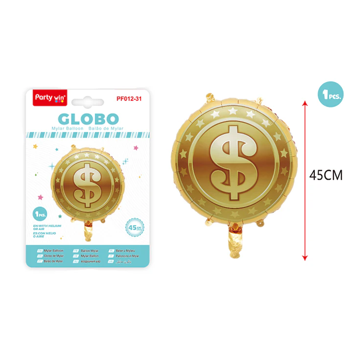 Globo Metal Moneda Dólar 45Cm 1