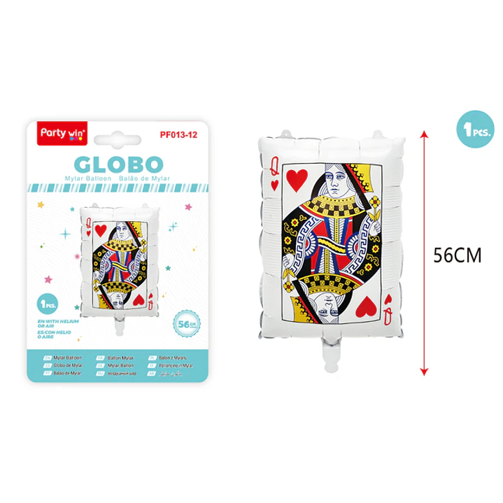 Globo Metal Poker Corazon Q 56Cm 1