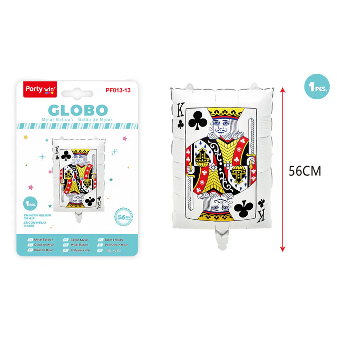 Globo Metal Poker Treboles K 56Cm 1