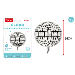 Globo Metalizado Disco Plateado 56Cm