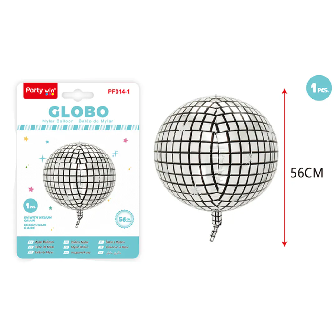 Globo Metal Disco Plateado 56Cm 1