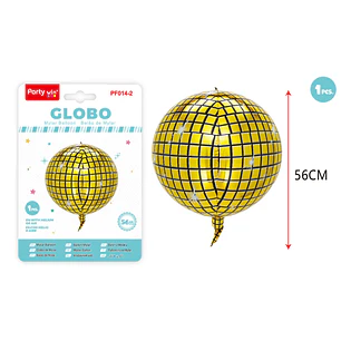 Globo Metalizado Disco Dorado 56Cm