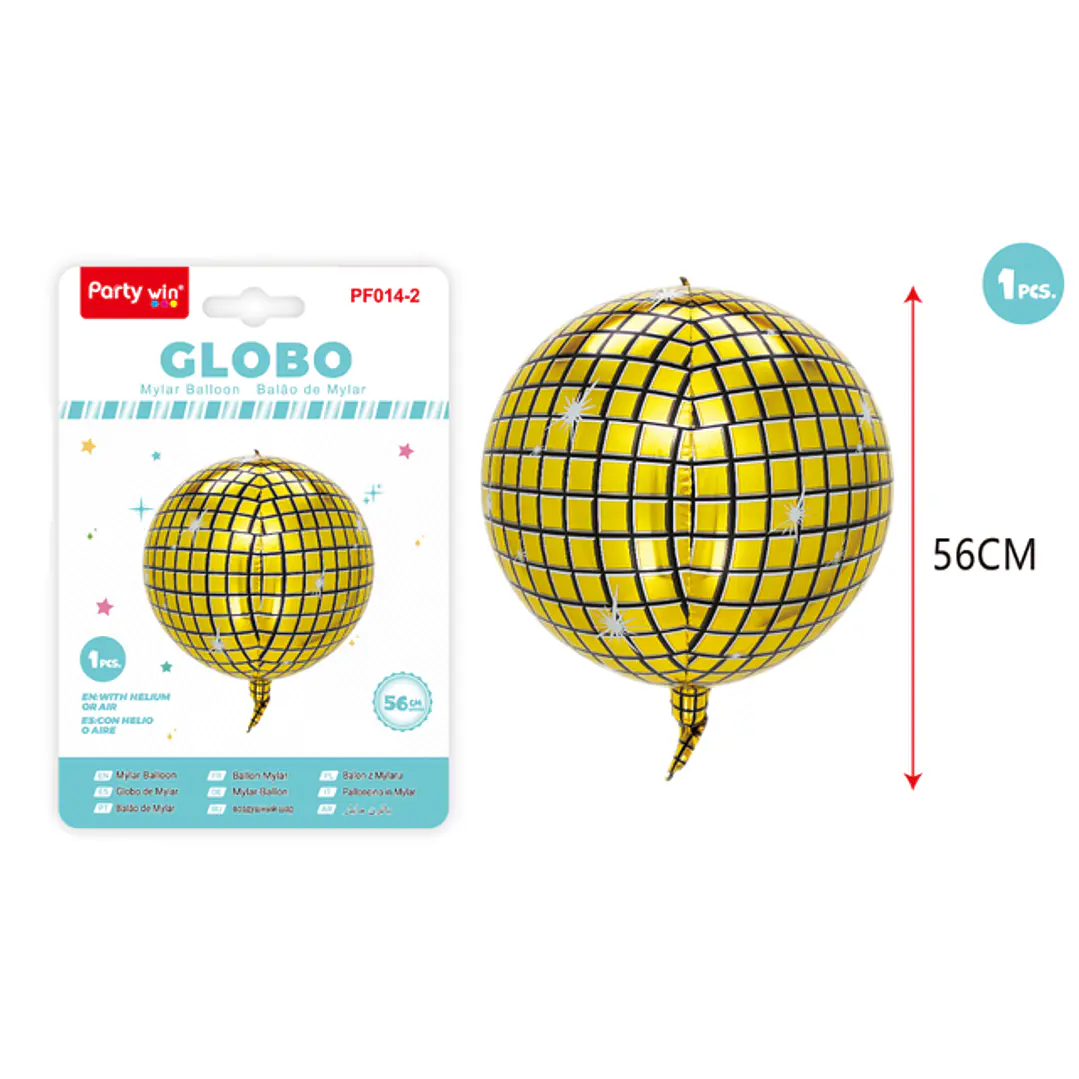 Globo Metal Disco Dorado 56Cm 1