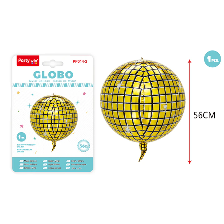 Globo Metal Disco Dorado 56Cm 1