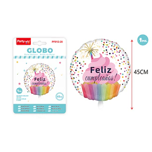 Globo Metalizado F.Cumple Cake 45Cm