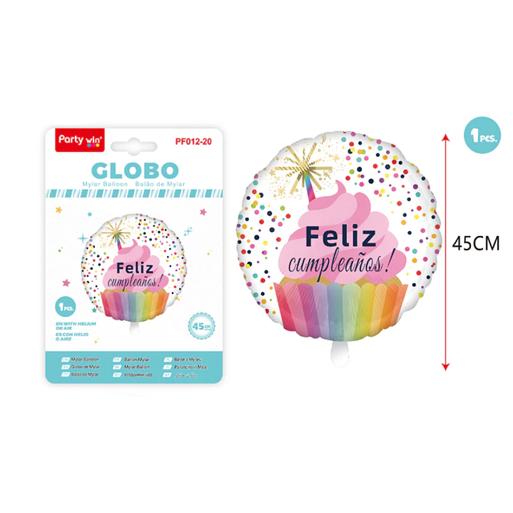 Globo Metal F.Cumple Cake 45Cm 1