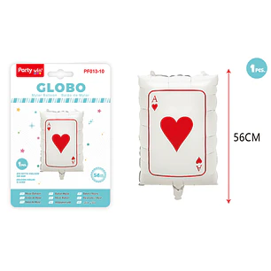Globo Metalizado Poker Corazon A 56Cm