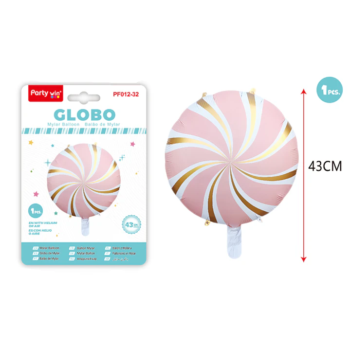 Globo Metal Remolino Rosado 43Cm 1